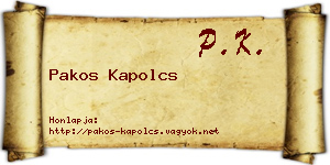 Pakos Kapolcs névjegykártya